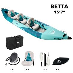 Каяк надувной трехместный с веслами Aqua Marina Betta-475
