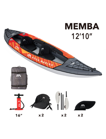 Каяк надувной двухместный с веслами Aqua Marina Memba-390