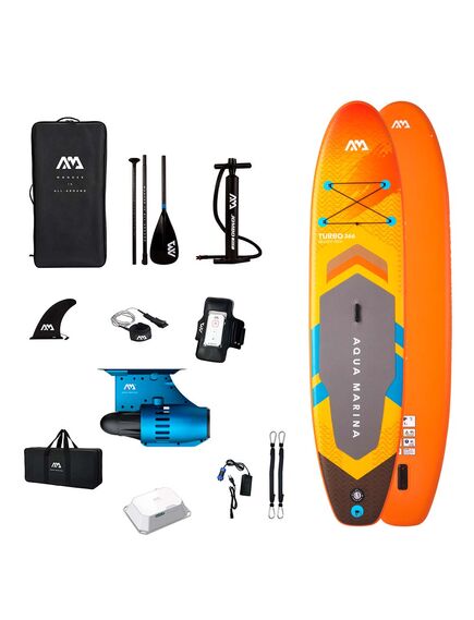 SUP-доска надувная с веслом и плавником с электромотором PF 240S Aqua Marina AMGO 12'0"