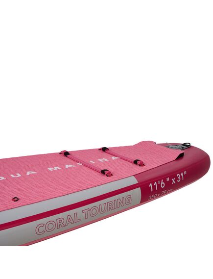 SUP-доска надувная с веслом для туризма Aqua Marina Coral Touring (Raspberry) 11'6", изображение 5