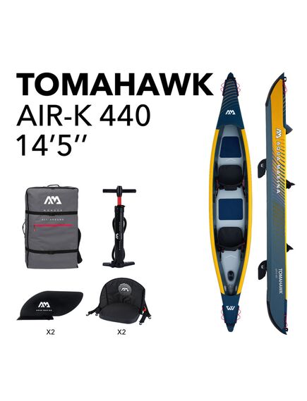 Каяк надувной высокого давления двухместный Aqua Marina Tomahawk AIR-K 440